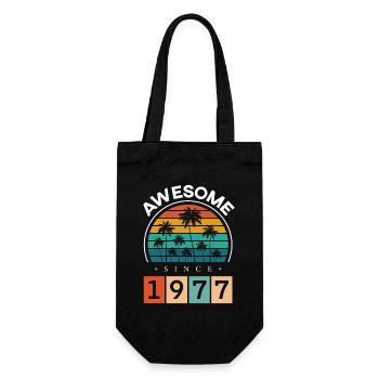1977 Born Birthday Year of birth vintage - Gift Bag for Bottles - black - Front