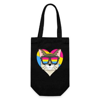 Pansexuell Katze Singapura Herz Geschenk - Geschenkbeutel für Flaschen - Schwarz - Vorne