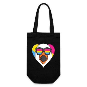 Pansexual Seagull Heart Gift - Gift Bag for Bottles - black - Front