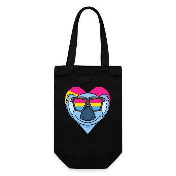 Pansexual Koala Heart Gift - Gift Bag for Bottles - black - Front