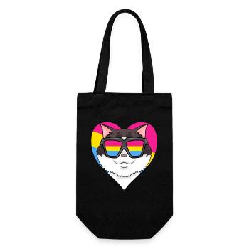 Pansexuell Katze Ragdoll Herz Geschenk - Geschenkbeutel für Flaschen - Schwarz - Vorne