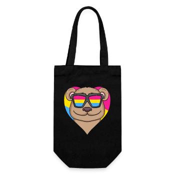 Pansexual Bear Heart Gift - Gift Bag for Bottles - black - Front