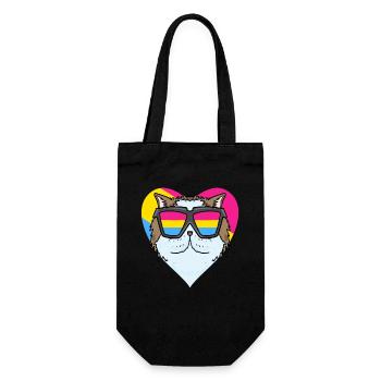 Pansexual Cat Persian Cat Heart Gift - Gift Bag for Bottles - black - Front