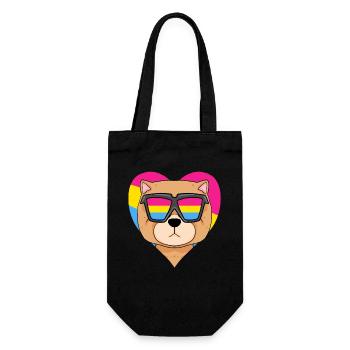 Pansexual Dog Chow Chow Heart Gift - Gift Bag for Bottles - black - Front