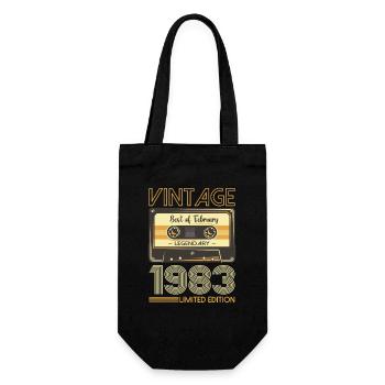 Février né 1983 40e anniversaire cadeau homme - Sac à bouteille - noir - Devant