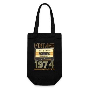 Février né 1974 49ème anniversaire cadeau homme - Sac à bouteille - noir - Devant