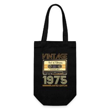 Février né 1975 48ème anniversaire cadeau homme - Sac à bouteille - noir - Devant