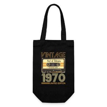 Février né 1970 53ème anniversaire cadeau homme - Sac à bouteille - noir - Devant