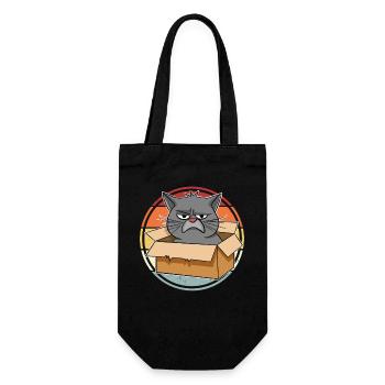 Cat in a box - Gift Bag for Bottles - black - Front