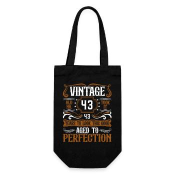 43rd Birthday Vintage Retro - Gift Bag for Bottles - black - Front