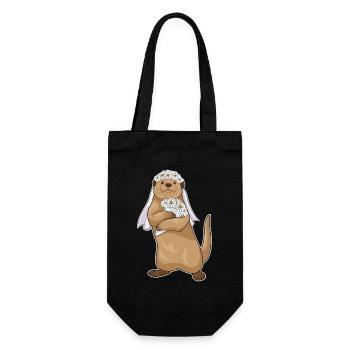 Mariage de fleurs de la mariée à la loutre - Sac à bouteille - noir - Devant