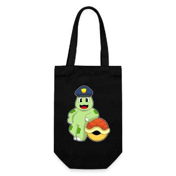 Tortue policier casquette police - Sac à bouteille - noir - Devant