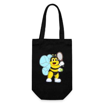Bee Tennis Racket Sport - Gift Bag for Bottles - black - Front