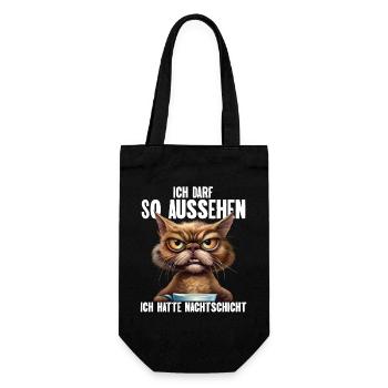Ich Darf So Aussehen Ich Hatte Nachtschicht - Geschenkbeutel für Flaschen - Schwarz - Vorne