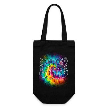 Peace Love Tie Dye - Gift Bag for Bottles - black - Front