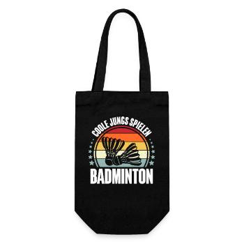 Badminton - Geschenkbeutel für Flaschen - Schwarz - Vorne