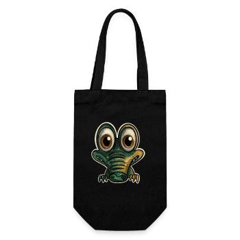 Alligator Crocodile - Gift Bag for Bottles - black - Front