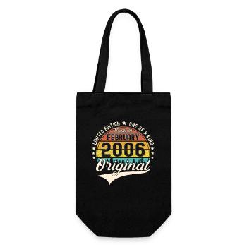 Original February Year 2006 17th birthday Man - Gift Bag for Bottles - black - Front