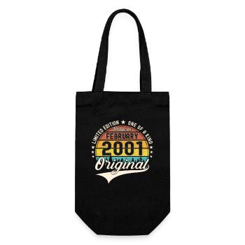 Original February Year 2001 22nd birthday Man - Gift Bag for Bottles - black - Front