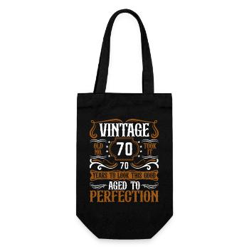 70e anniversaire Vintage Rétro - Sac à bouteille - noir - Devant
