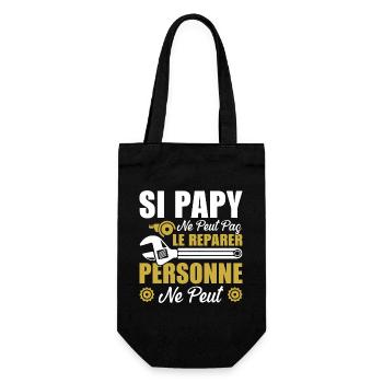 If grandpa can't fix it then no one can - Gift Bag for Bottles - black - Front