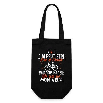 Dans Ma Tête Je suis sur Mon Vélo Humour Cyclisme - Sac à bouteille - noir - Devant