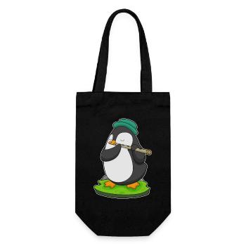 Pingouin Musicien Flûte Musique - Sac à bouteille - noir - Devant