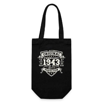 80e anniversaire Mann Original Février Né en 1943 - Sac à bouteille - noir - Devant