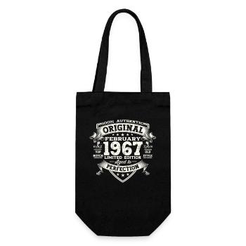 Original February Year 1967 56th birthday Man - Gift Bag for Bottles - black - Front