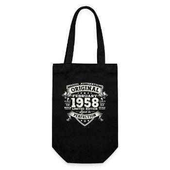 65e anniversaire Mann Original Février Né en 1958 - Sac à bouteille - noir - Devant