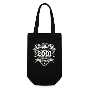 Original February Year 2001 22nd birthday Man - Gift Bag for Bottles - black - Front