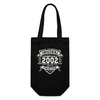 Original February Year 2002 21st birthday Man - Gift Bag for Bottles - black - Front