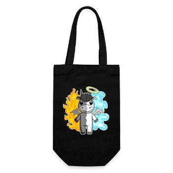 Cow - Angel and Devil - Gift Bag for Bottles - black - Front