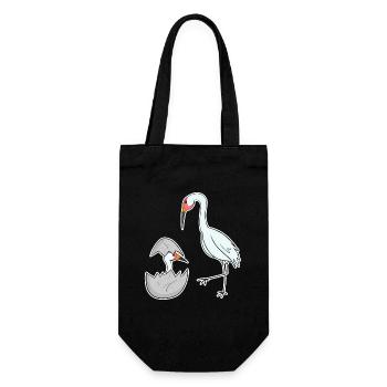 Cranes Family - Cranes with Baby - Gift Bag for Bottles - black - Front