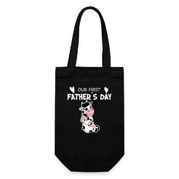 Vatertag - erster Vatertag Geschenk - Geschenkbeutel für Flaschen - Schwarz - Vorne