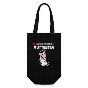 Muttertag - erster Muttertag Geschenk - Geschenkbeutel für Flaschen - Schwarz - Vorne