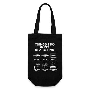 Dinge in meiner Freizeit Auto Liebhaber Geschenk - Geschenkbeutel für Flaschen - Schwarz - Vorne