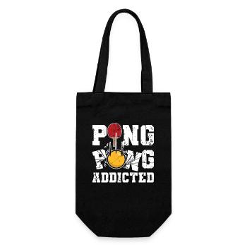 Lustiger Ping Pong Spruch - Geschenkbeutel für Flaschen - Schwarz - Vorne