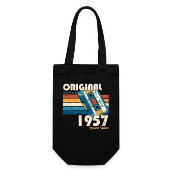 66e anniversaire cassette février Né en 1957 - Sac à bouteille - noir - Devant