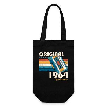 59e anniversaire cassette février Né en 1964 - Sac à bouteille - noir - Devant