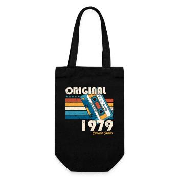 44e anniversaire cassette février Né en 1979 - Sac à bouteille - noir - Devant