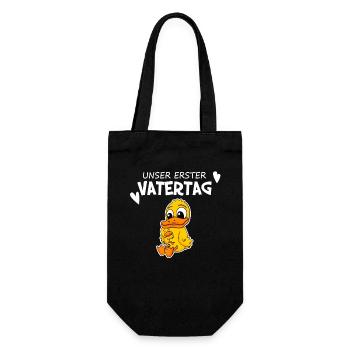 Vatertag - erster Vatertag Geschenk - Geschenkbeutel für Flaschen - Schwarz - Vorne