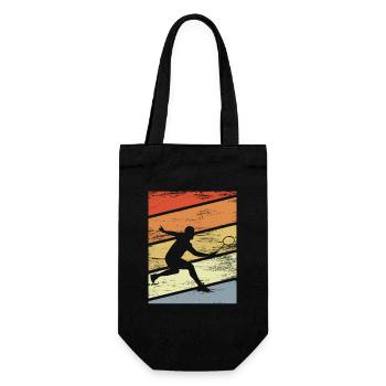 Vintage Badminton Spieler - Geschenkbeutel für Flaschen - Schwarz - Vorne