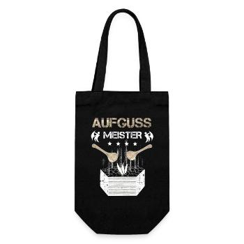 Aufguss Meister Saunagänger - Geschenkbeutel für Flaschen - Schwarz - Vorne