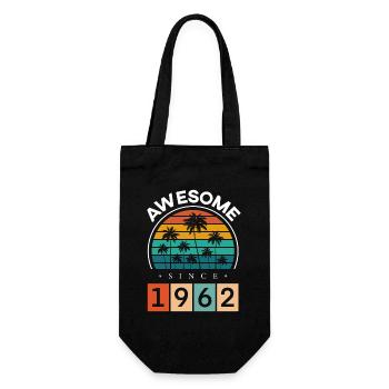 1962 Né Anniversaire Année de naissance Millésime - Sac à bouteille - noir - Devant