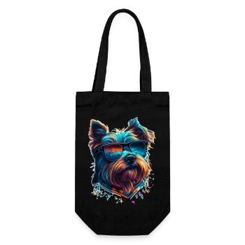 Cool coloré hipster terrier avec des lunettes de soleil - Sac à bouteille - noir - Devant