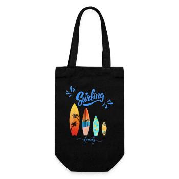Surfing Family - Family Surfing Apparel - Geschenkbeutel für Flaschen - Schwarz - Vorne