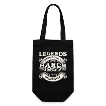 March Born 1957 66th birthday Man Legendary 57 - Gift Bag for Bottles - black - Front