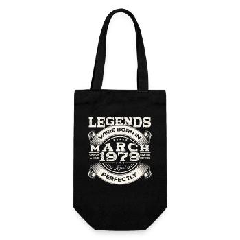 March Born 1979 44th birthday Man Legendary 79 - Gift Bag for Bottles - black - Front