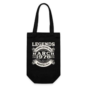 March Born 1978 45th birthday Man Legendary 78 - Gift Bag for Bottles - black - Front